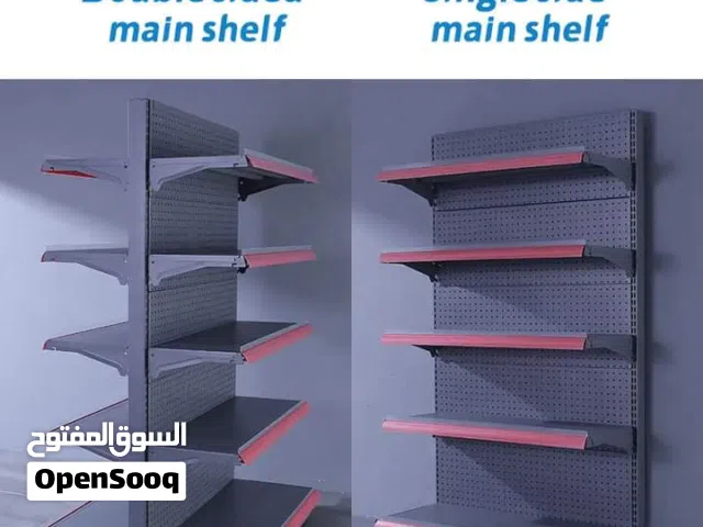 Supermarket shelves grocery shelves single and double sided