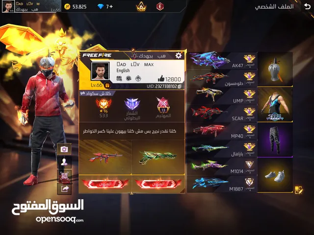 Free Fire Accounts and Characters for Sale in Ramallah and Al-Bireh