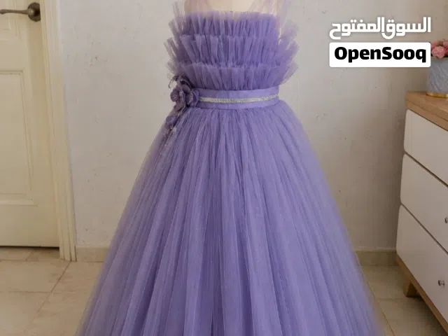 فستان أطفال سهرة بنفسجي نهدي فاتح منفوش – 10–11 سنوات فستان أميري منفوش