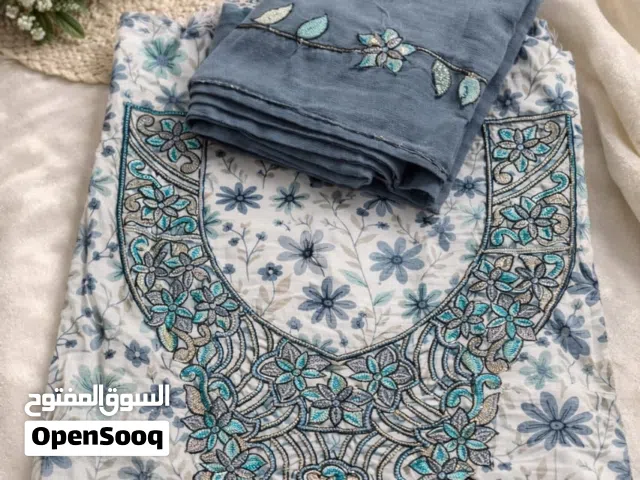 مخور اماراتي حرير اندنوسي قطعه قماش ممخيط مع شال