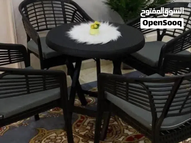 كراسي وترابيزات بلاستيك رتان بيور فرز اول للبلكونات والكافيهات والفلل