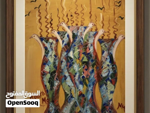 لوحة فنية تجريدية أصلية: "ترانيم الطيور"