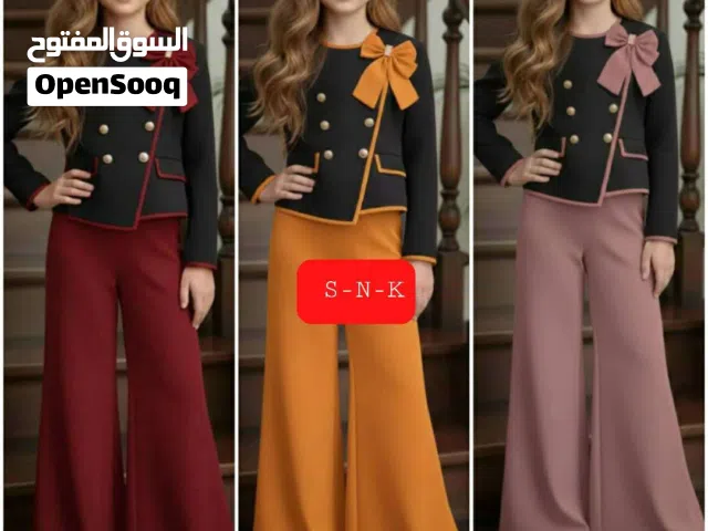 طقم بناتي رروعه قطعتين ثلاثه الوان  يلبس من 6_15