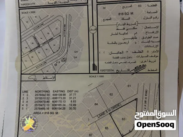 أرض سكنيه بمساحه ممتازه 818