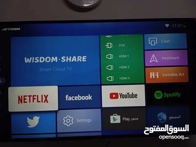 شاشة AFTRON 55 بوصة 4K سمارت – مستعملة بحالة جيدة شاشة كبيرة بدقة 4K، حجم 55 إنش، تدعم YouTube وNetf