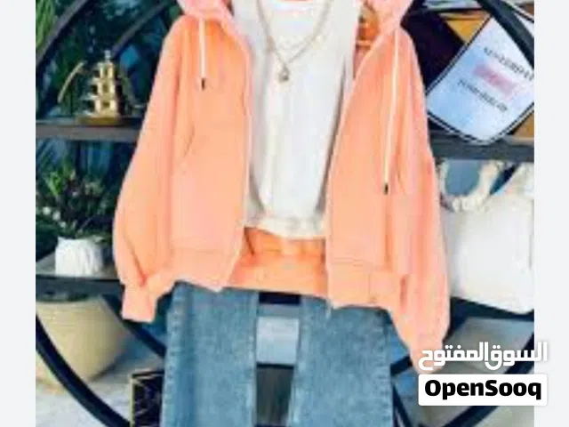 هودى ( جاكيت بسحاب) لون برتقالى فاتح او خوخى