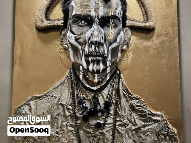 لوحة فنية أصلية 91/121 Techniques : Mixed Media, Sculpture 3D عنوانها (L'Or du Chaos)فوضى الدهب