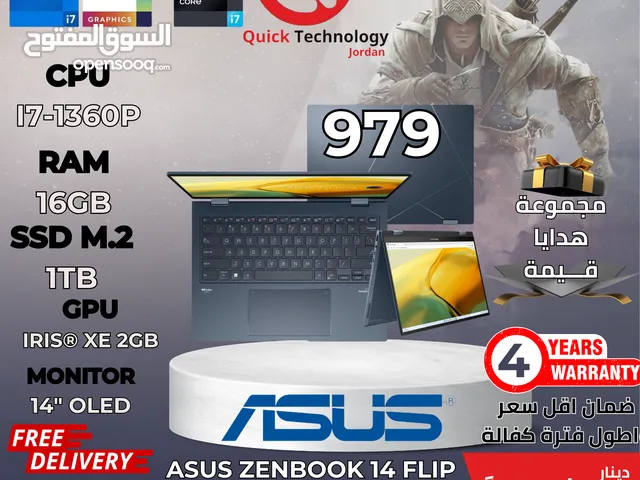 لابتوب ايسوس زينبوك 360 تاتش Laptop ASUS Zenbook 14 Flip OLED