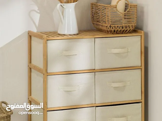 خزانة البامبو  بـ6 أدراج قماشية متينة