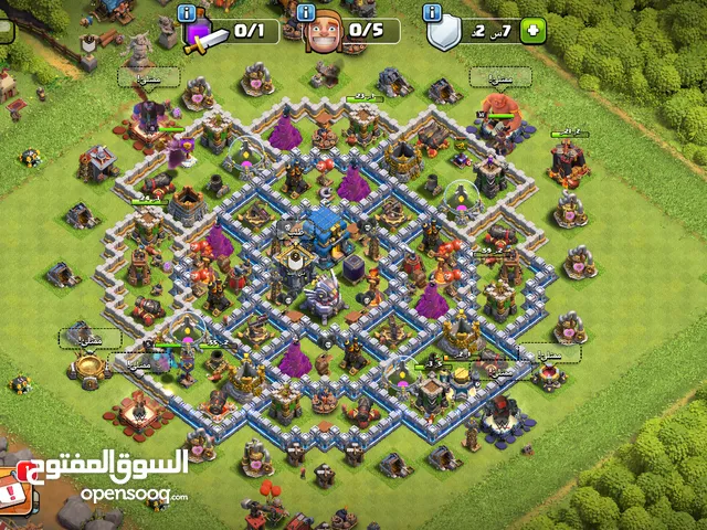 حساب كلاش اوف كلانس تاون 12 شبه ماكس يجي معا كلان لفل 2 فيه 2000 جوهره تقريبا