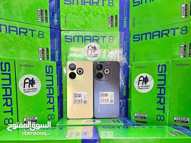 جديد بالكرتونة Smart 8 رام 6 جيجا 64 و 128 مكفول سنة متوفر توصيل وألوان