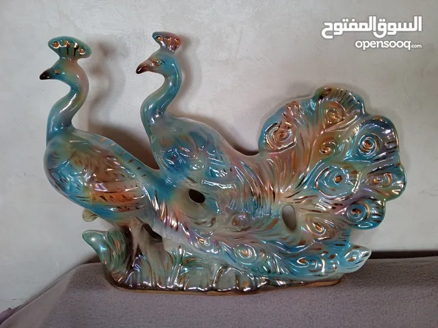 تحفة رائعة طاووس انتيك من السيراميك الحر الايطالي مطلي بماء الذهب