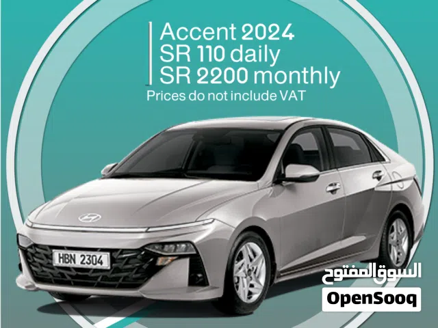 Hyundai Accent 2024 for rent in Jeddah - Free delivery for monthly rental