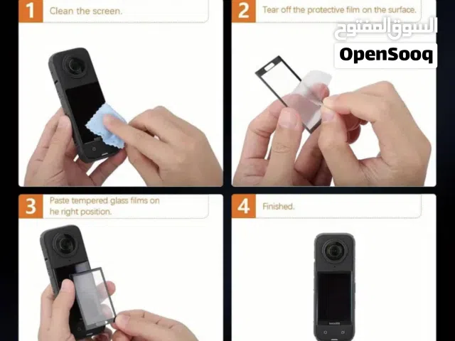 3 قطع من واقيات الشاشة المقاومة للخدش Insta360 X5/X4،