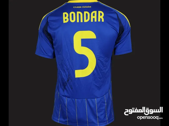 UKRAINE NATIONAL TEAM ISSUED SHIRT SIGNED BY PLAYER NUMBER 5 VALERIY BONDAR CANADA VS UKRAINE