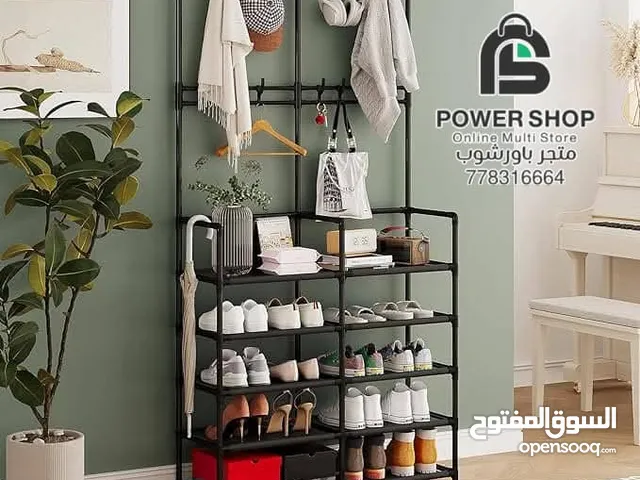 ستند شماعه ملابس+ ورفوف احذيه 2 في 1قابل لطي 4دور