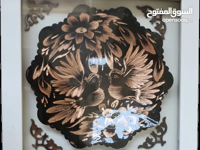 Hand-Painted Copper Plate – “Lovebirds in Bloom” – Mes & Pardaz Art
