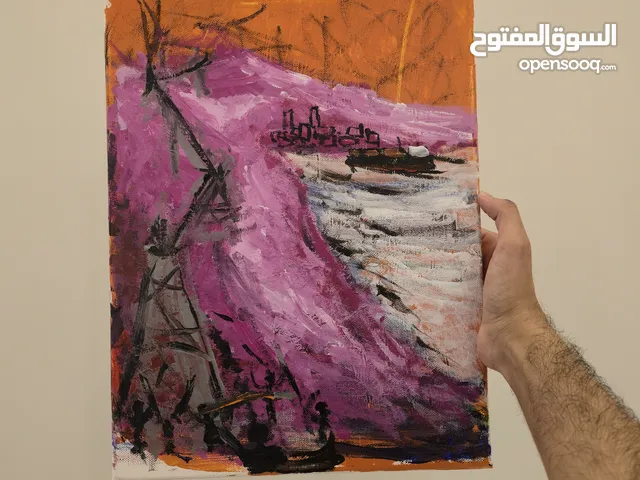 لوحة تعبرية من لوحاتي الجديدة في هذا الشهر