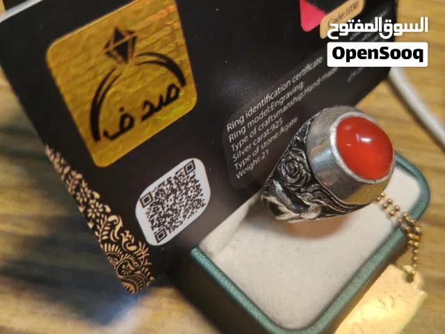 خاتم صياغه المبدع جنكي بالشهاده مرصع بحجر عقيق يمني دم الحمام قطعه سمبل متحغيه