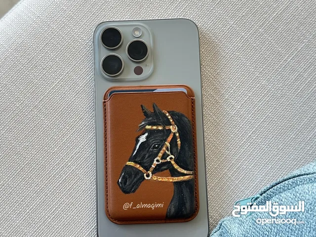 iPhone MagSafe Wallet with handmade painted horse