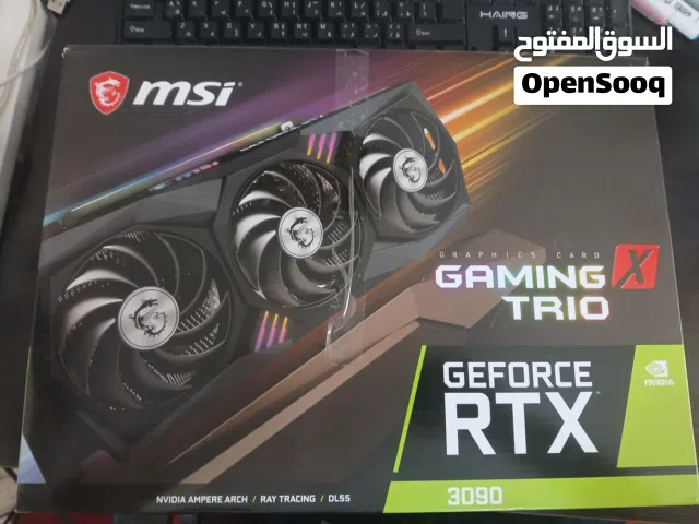 RTX 3090 GAMING × TRIO 24GB VRAM  معه كل ملحقاته شبه جديد