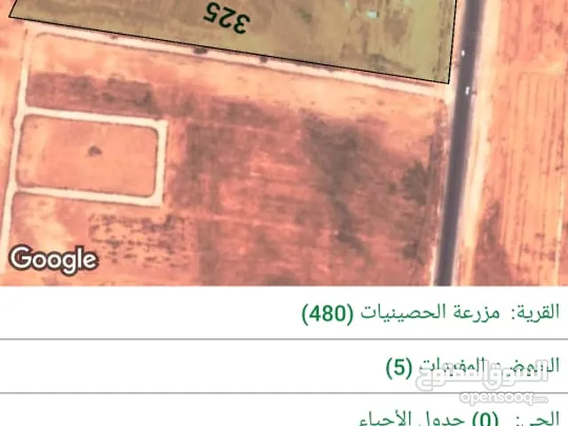 ارض للبيع 23 دنم من المالك مباشرة في المفرق على طريق الخالدية (مزرعة الحصينيات - قرب مزارع الدلتا)