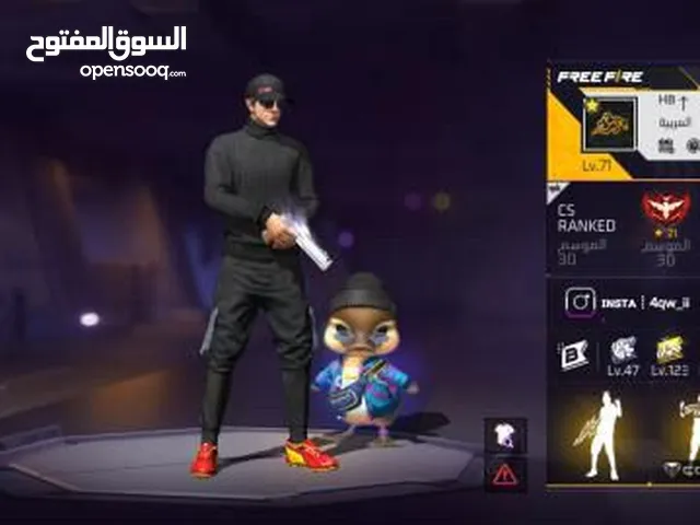 حساب فريفاير قوي مشحون فية واجد 7 اسلحة مطورة 3ماكس وثنينه لفل 6و واحد لفل 5 يقبل المفاوضة وفية