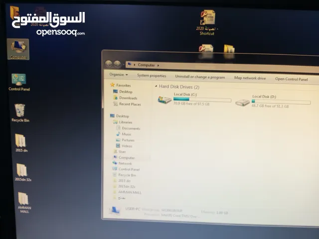 شاشة كمبيوترLG20انش مونيتورLEDمع نحولها الأصلي مدخلVGAبحاله ممتازه عالفحص شغاله100%