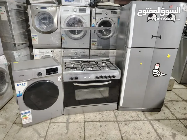 بكج عرسان لون سلفر غسالة نوع نشونل ديلوكس 7 كيلو انفيرتر حديثه غاز ايطالي 7 مفتيح بشتغل فوق وتحت مع