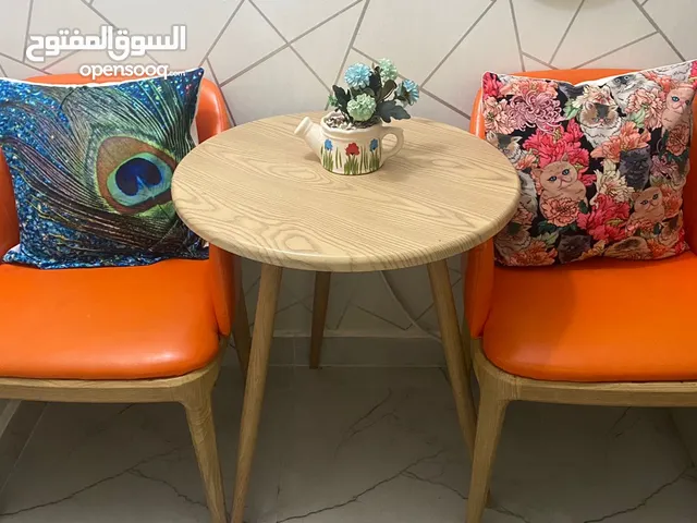 Corner chair and table set