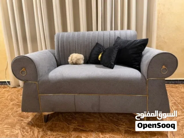 للبيع المستعجل كورنر 9 مقاعد لون سكني خشب سويد قماشه خيش تركي ناعم