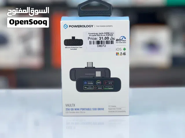 Powerology Vaultx 256Gb Mini Portable SSd Drive .