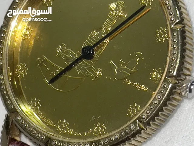 ساعة رجالية منNUR MAJAN مطلي بالذهب عيار 18k