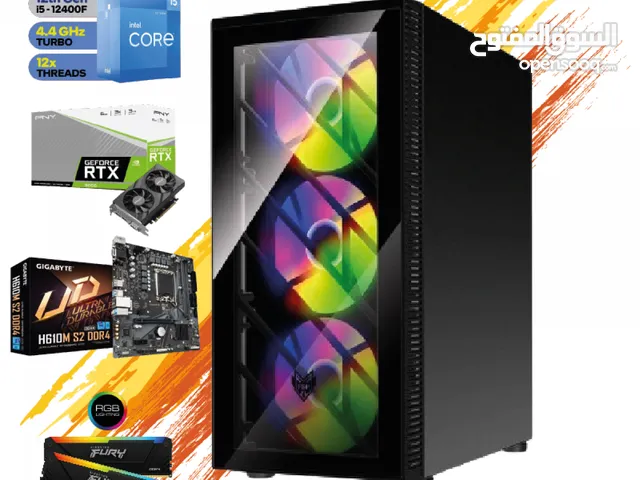 GTS 20 Gaming Desktop  I5-12400F 6 Core , PNY RTX3050 6GB بيسي جيمينج اي فايف