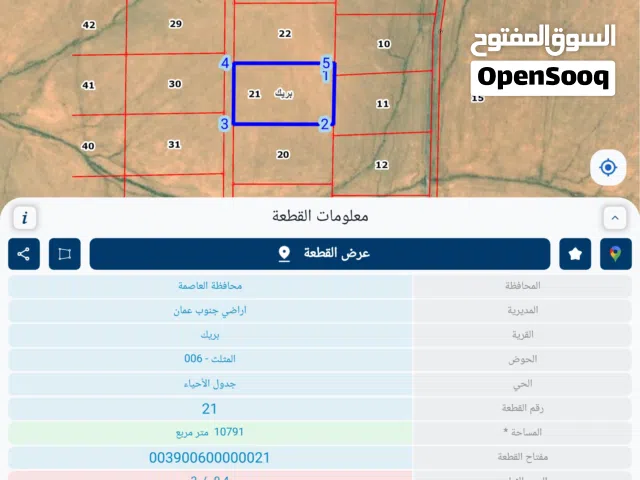 للبيع قطعه ارض 10 دونم في بريك حوض المثلث ثاني نمره عن المعبد قوشان مستقل قرب حمام الشموط
