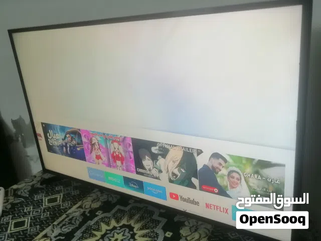 اربد  شاشه 55 بوصه نوع سامسونج فل سمارت احدث اصدار 2025 رسيفر داخلي ناطق صوتي استخدام خفيف 4K ضد كسر