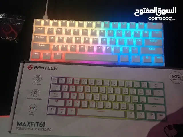 كيبورد ميكانيكال فانتيك 60% keyboard fantech maxfit61 red switch white بحاله الوكاله