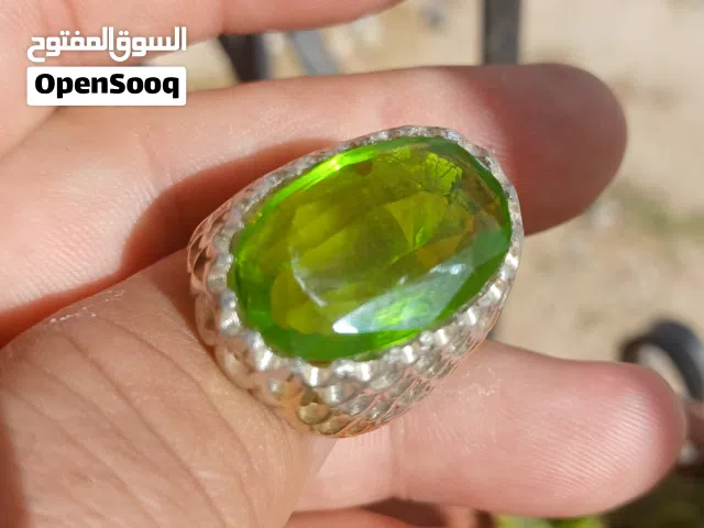 تم فضه 925 حجر زبرجد