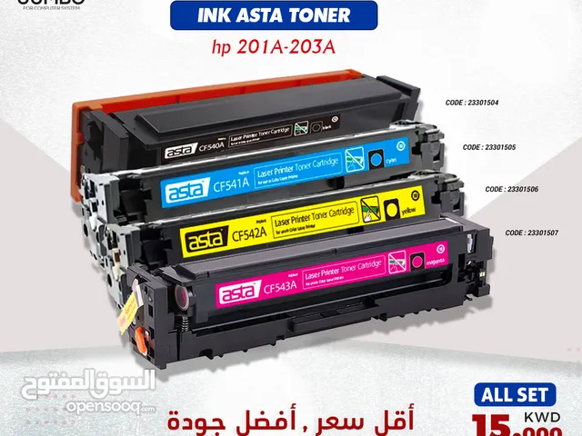 Asta Toner HP(CF400A/CF540A-CF401A/CF541A-CF402A/CF542A -CF403A/CF543A) Full Set For HP printers