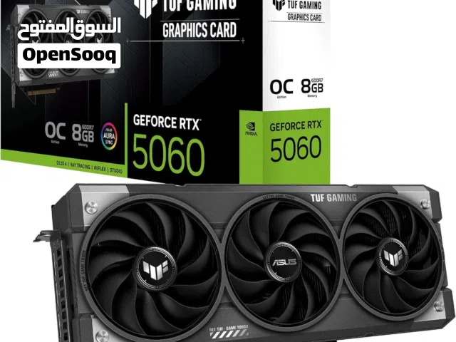 كرت شاشه جيمنج نفيديا جيفورس ASUS TUF NVIDIA GEFORCE RTX 5060 8GB GDDR7 OC 1080P FULL HD GAMING GPU