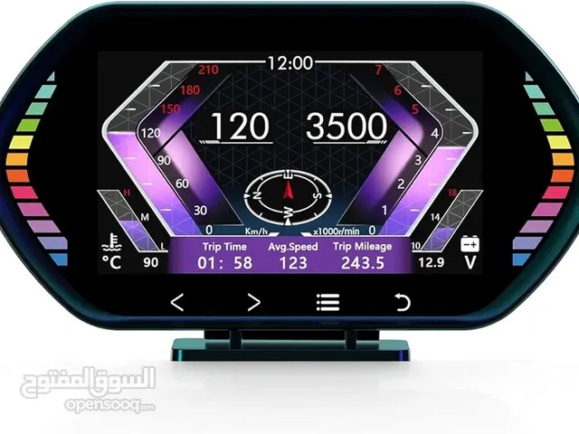 F12 OBD2 Gauge Display, Multi-Data Monitor, Head Up Display, Plug and Play HUD, Speedometer for Car