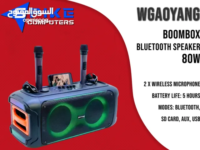 WGY-2366 Twin 6.5 "80W Portable JbI Trolley Speaker Party Wireless Subwoofer BlueTooth Speaker 2 Mic