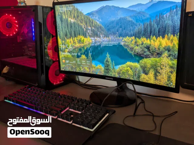 جهاز جيمنج مع شاشة و كيبورد و ماوس