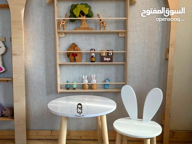 طاولة وكرسي خشبي للأطفال – تصميم الأرنب معرض فرانه