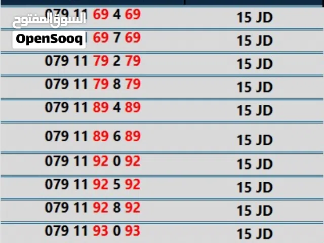 Zain VIP mobile numbers in Amman