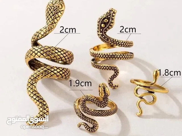 سيت خواتم حيه كامل يتكون من اربع خواتم طلاء ثابت جودة عالية