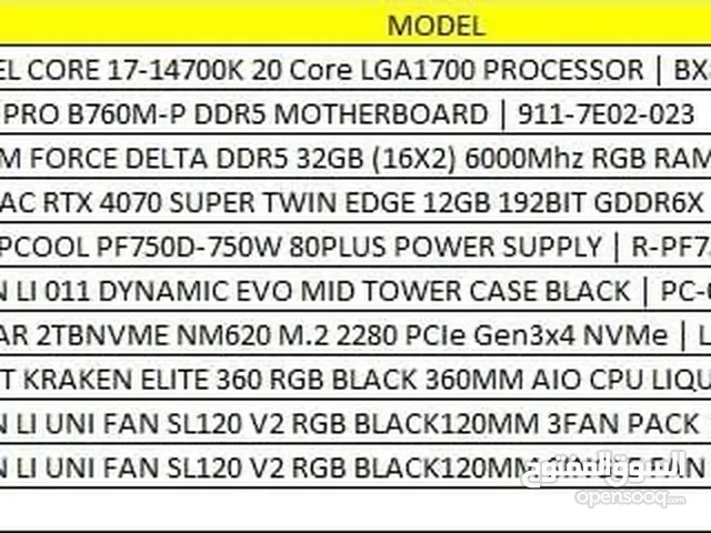 Gaming pc i7 14th 4070