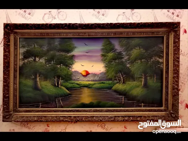 منظ رسم زيتي قديم جدا في حالة ممتازه