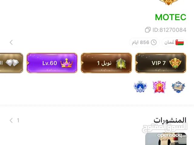Accounts - Others Accounts and Characters for Sale in Buraimi