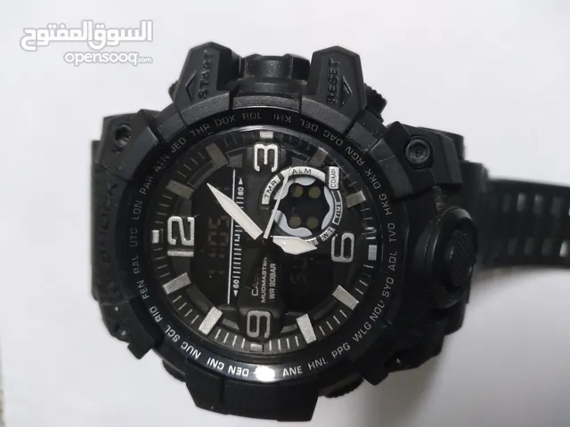 ساعة كاسيت عقارب ورقمية موديل G-Shock لون اسود